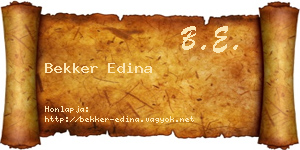 Bekker Edina névjegykártya